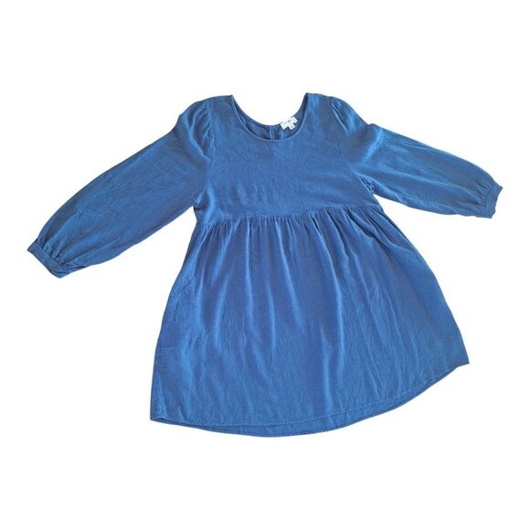 UMGEE Linen Blend Oversized Flowy Babydoll Pocket Dress Keyhole Peacock Blue L - Picture 12 of 15